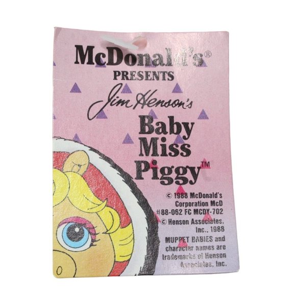Vintage McDonald's Jim Henson 1987 Baby Miss Piggy Plush Stuffed Animal 9" - Picture 3 of 5